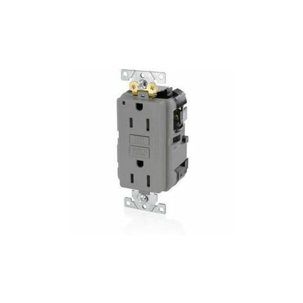 Leviton Lev-Lok GFCI 15A Ind Gr PI Gray MGFN1-GY - main