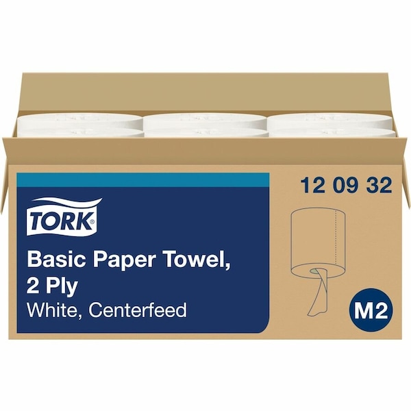 Tork Tork Centerfeed Paper Towel White M2, High Absorbency, 6 x 500 Sheets, 120932, PK6 120932 - main