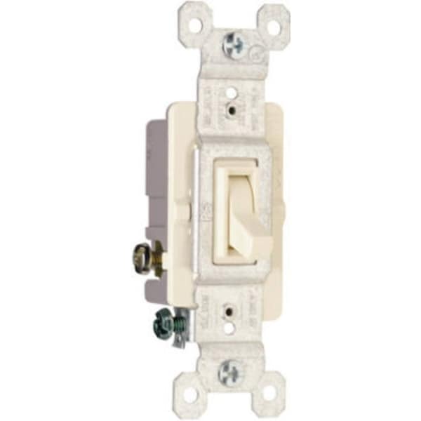 Legrand Toggle Switch, 15 A, 120 VAC, 3-Position, Side Wire Terminal, Light Almond 663LAGTU - main