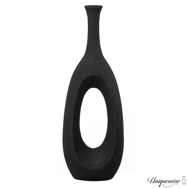 Uniquewise 30-Inch Frosted Black Fiberglass Tall Floor Vase - Decorative Vase for Modern Home Decor QI004676.S - main