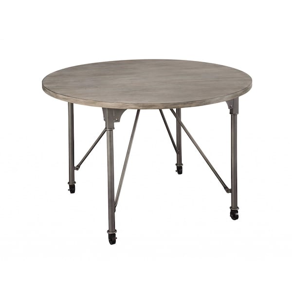 Homeroots 45" X 45" X 30" Gray Oak And Sandy Gray Dining Table 318920 - main