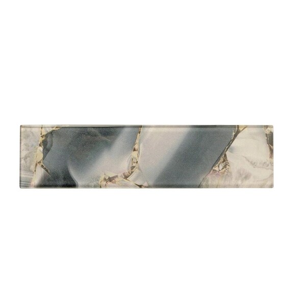 Apollo Tile Carnelian 3 in. x 12 in. Glossy Gray Glass Subway Wall and Floor Tile 5 sq. ft./case, 20PK APLAG8803GRA - main