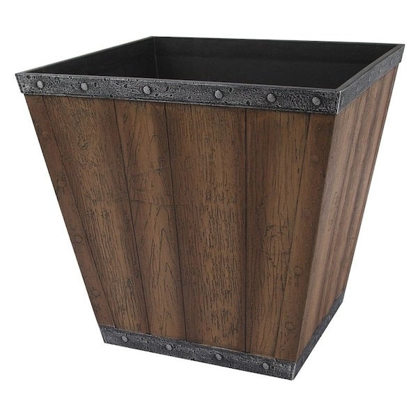 Landscapers Select Square Whiskey Barrel Planter, 13-1/4 in H, 14-1/2 In W, Square, High-Density Resin S161015-12064-B - main