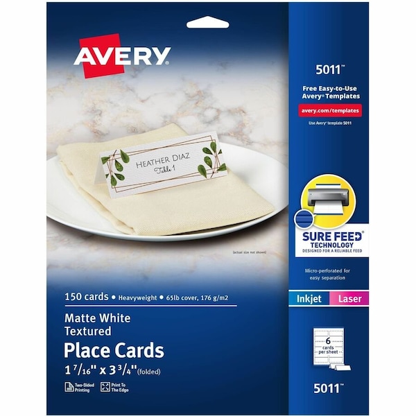 Avery Cards, Matte, Two-Sid, PK150 5011 - main