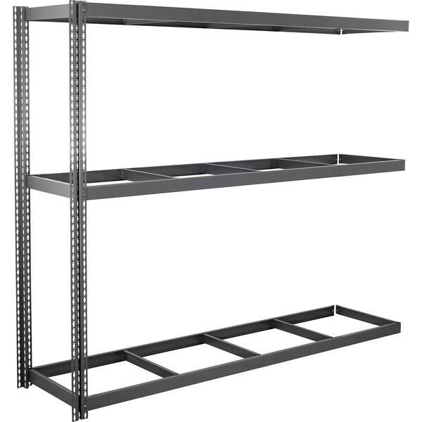 Global Industrial 3 Shelf, Heavy Duty Channel Boltless Shelving, Add On, 96"W x 24"D x 96"H, No Deck B3153016 - main