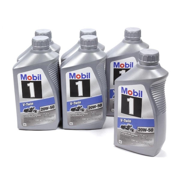 Mobil 1 112630 V-Twin Motor Oil 20W50 Synthetic 1 qt. - V-Twin Motorcycles - Case of 6, 6PK MOB112630 - main
