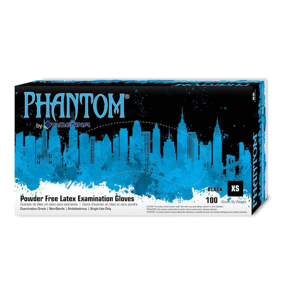 Art Noir Latex Powder Free 6 mil Exam Gloves - Black, XS - Case of 1000 PHM910 - main
