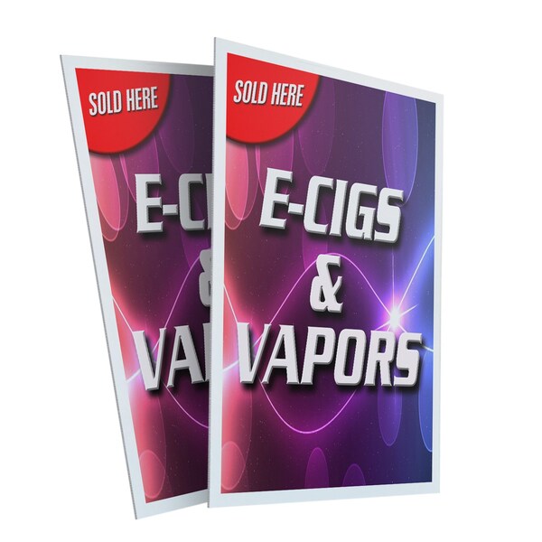 Signmission E-cigs & Vapors Sold Here, Plastic Signs Only 24 Inch x 36 Inch, Corrugated Plastic, 2PK CSB-2436-2PACK-E-cigs & Vapors Sold Here - main