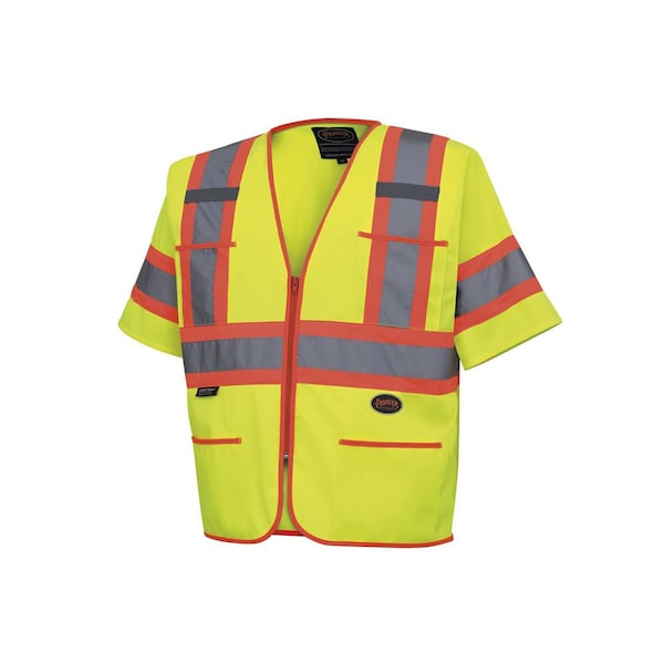 Pioneer Sleeved Vest, Polyester, Hi-Vis Yellow, L V1023560U-L - main