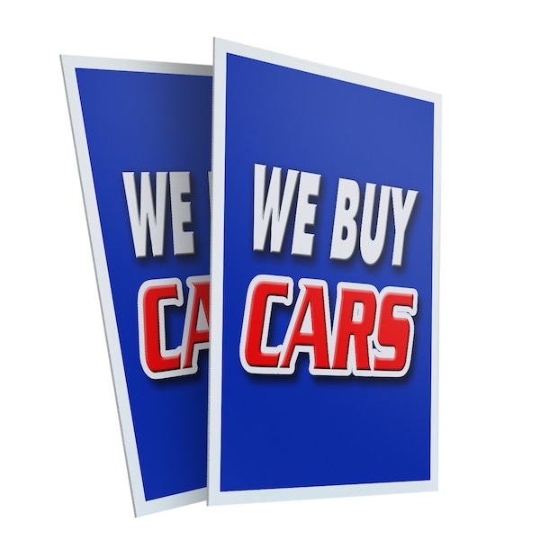Signmission We Buy Cars, Plastic Signs Only 24 Inch x 36 Inch, Corrugated Plastic, 2PK CSB-2436-2PACK-We Buy Cars - main