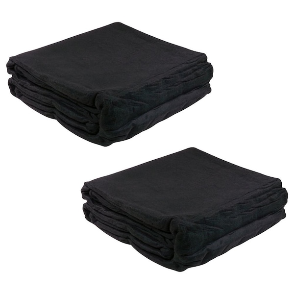 Mytee Products 11.5 ftx20 ft Black Pre Tarp Blanket w/ Grommets - Moving Blanket for Packing, 2PK MB-FELT-11520x2 - main