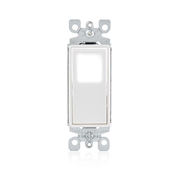 Leviton Leviton Decora 15 amps Single Pole Rocker Illuminated Switch White 1 pk L5611-2LW - main