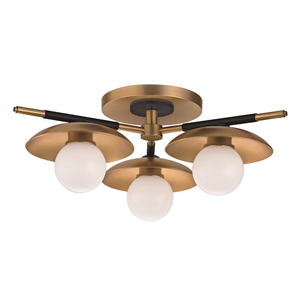 Hudson Valley Lighting Julien 3 Light Semi Flush 13 In. Aged Brass 9823-AGB - main