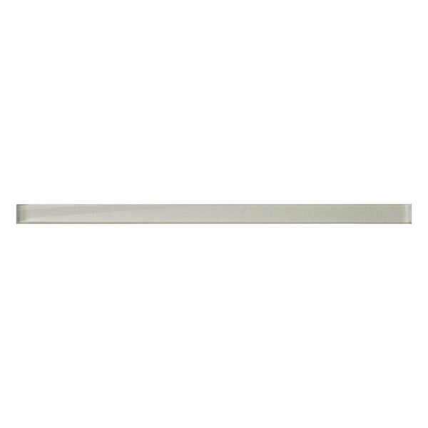 Apollo Tile Snow White 0.6 in x 12 in Glass Glossy Pencil Liner Tile Trim 0.5 sqft/case, 10PK APLGP8805A - main