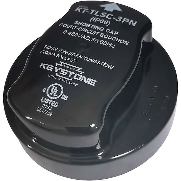 Keystone NEMA Type 3-Pin Twist Lock Shorting Cap 0-480V KT-TLSC-3PN - main