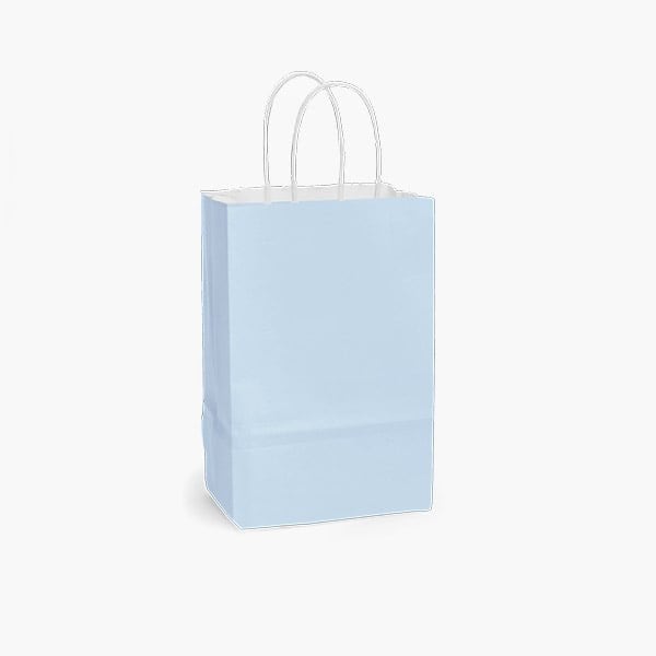 Nashville Wraps Light Blue White Kraft Shopping Bags, Rose 5.5x3.25x8.5, 25PK LBMRW - main