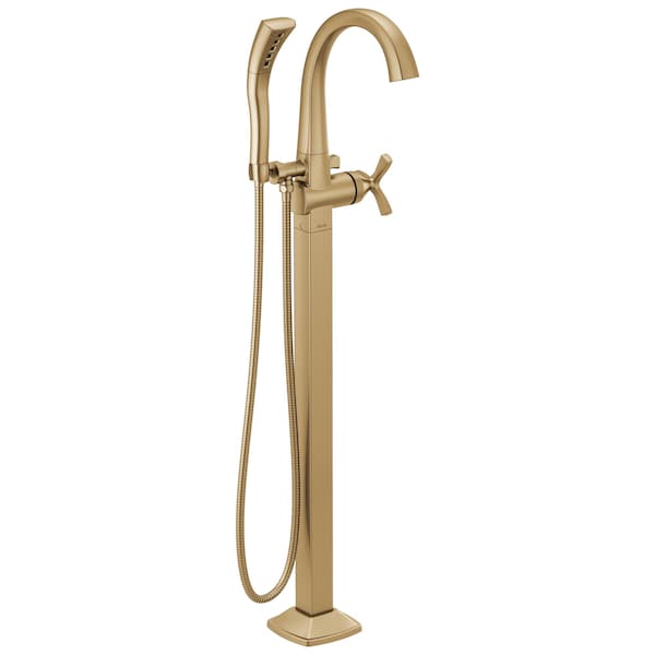 Delta Stryke Floor Mount Tub Filler Trim, 12.47 in, Lumicoat Champagne Bronze T47776-CZ-PR-FL - main