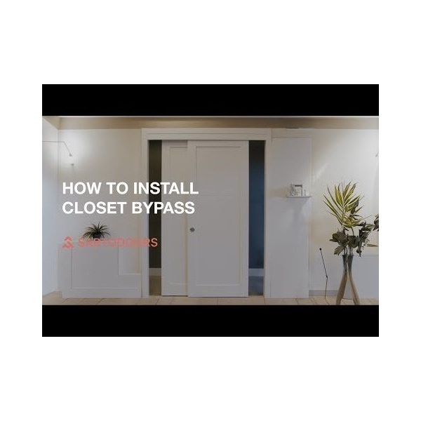 Sartodoors Sliding Closet Bypass Doors with Frosted Glass 56x80 (2* 28x80) Solid Core Modern Interior VEREGIO7288DBD-ANT-56 - main