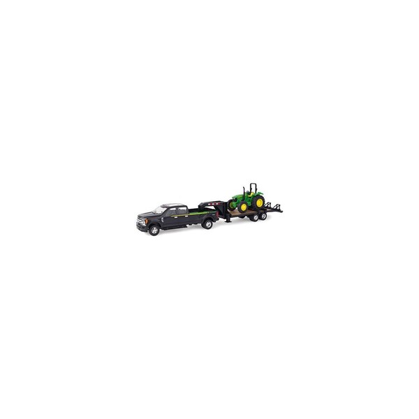 Tomy John Deere Tractor With Ford F-350 & Gooseneck Trailer Hauling Set, 1:32 Scale 46630 - main