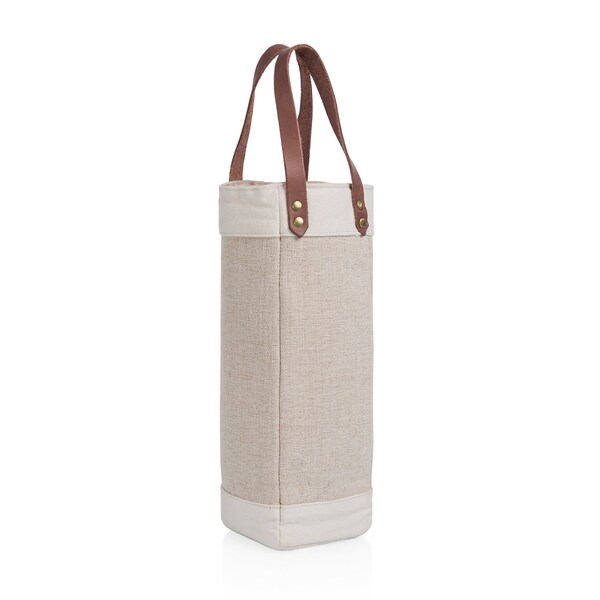 Picnic Time Family Of Brands Pinot Jute Single Bottle Insulated Wine Bag, Beige 532-01-187-000-0 - main