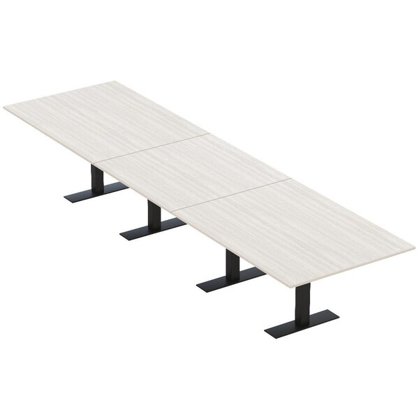 Skutchi Designs 16ft Rectangular Conference Table With Power | Harmony Series | 16 Person Meeting Room Table HAR-REC-48x192-T.BK-WA7976-NA - main