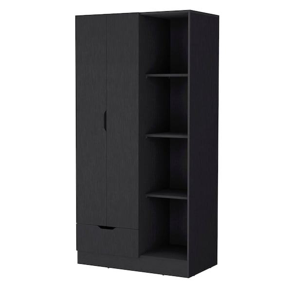 Homeroots 35" Black Drawer Combo Dresser 534925 - main