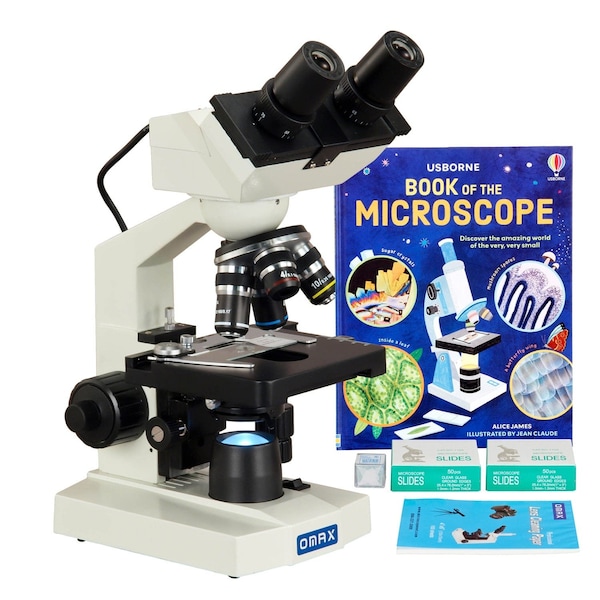 Amscope 40X-2000X 1.3MP Digital Integrated Microscope with LED Illumination + Book, Blank Slides, Tissues MD82ES10-SCP-WM - main