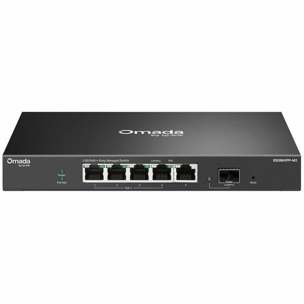 Tp-Link OMADA 5-PORT 2.5G EASY MANAGED SWITCH. PORTS: 4 2.5G POE++, 1 2.5G RJ45, 1 10G S ES206XPP-M2 - main