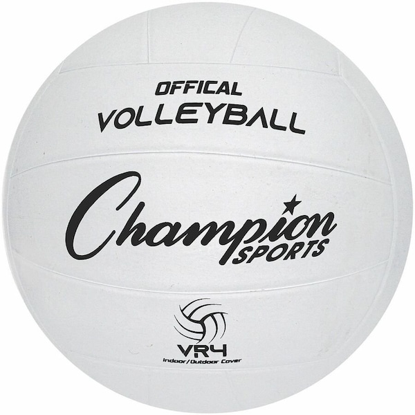 Champion Sports Rubber Volleyball, White, 24PK CSIVR4 - main