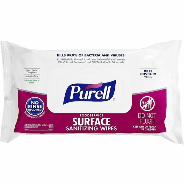 Purell Sanitizing Wipes, 72 ct, Soft Pack, PK12 9371-12 - main