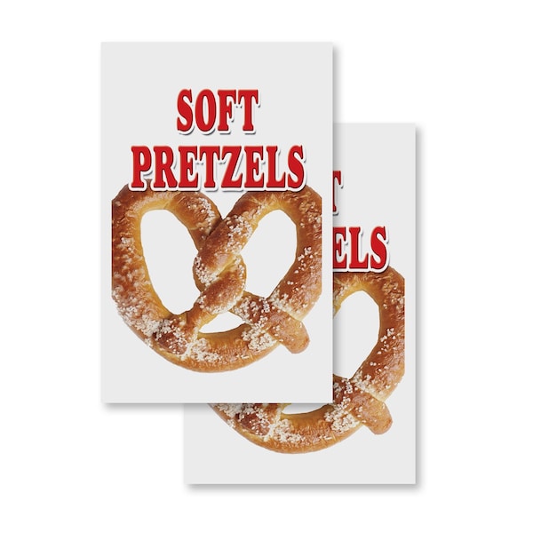 Signmission Soft Pretzels, Vinyl Decals Only 24 Inch x 36 Inch, Vinyl Decal, 2PK DSB-2436-2PACK-Soft Pretzels - main