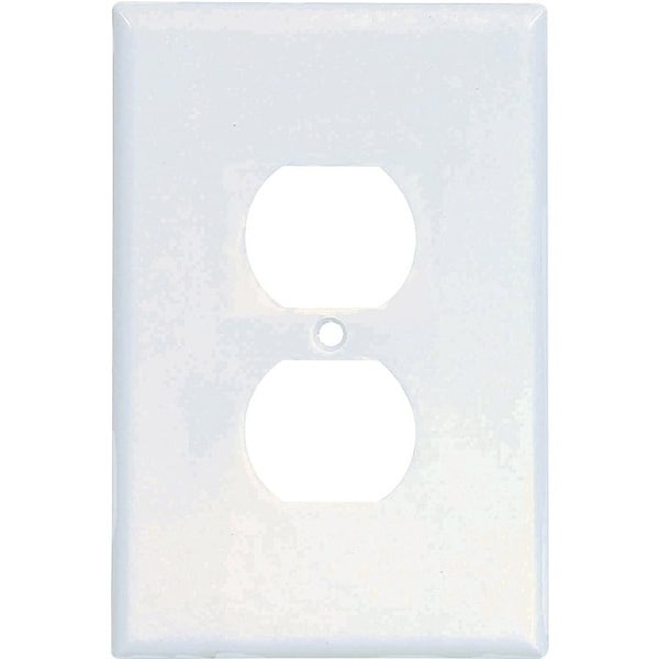 Eaton Wiring Devices Receptacle Wallplate, 514 in L, 312 in W, 1 Gang, Thermoset, White, HighGloss 2142W-BOX - main