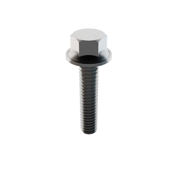 Zoro Select Not Graded, 1/4"-20 Standard Flange Bolt, Plain Stainless Steel, 1 1/4 in L, 100 PK 1-SFH-25C-125 - main