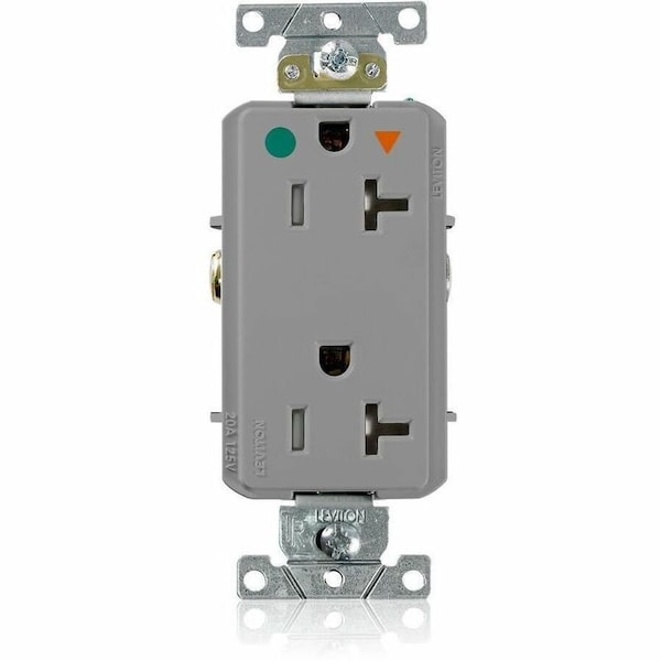 Leviton DPl HG/IG Rec 20A 125V TR Self-Gr Gry DT830-IGG - main