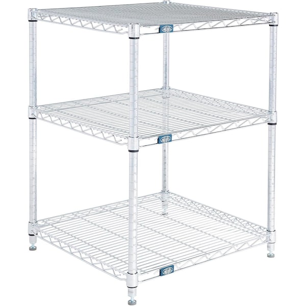 Global Industrial Nexel 3 Shelf, Stainless Steel Wire Shelving Unit, Starter, 24"W x 24"D x 34"H B3149732 - main