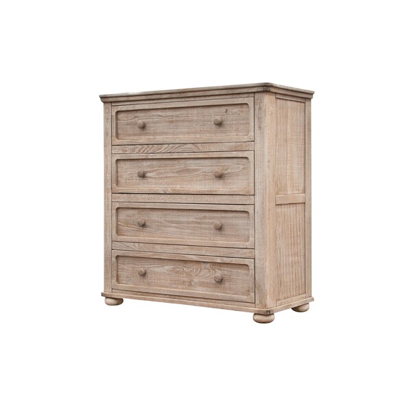 Homeroots 40" Natural Solid Wood Four Drawer Chest 524597 - main