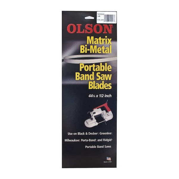 Olson 44.9 in. L X 0.5 in. W Bi-Metal Portable Band Saw Blade 14 TPI Regular teeth, 3PK BM92243 - main