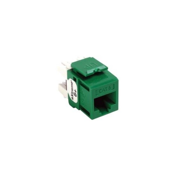 Leviton 1-Port Mod Jack 110 8W8P Utp, T568A/B Cat6 Quickport, Extreme 6+ Green 61110-RV6 - main