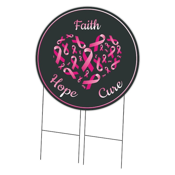 Signmission Faith Hope Cure Double Sided Corrugated Plastic Circle Yard Sign C-36-CIR-DS-WS-Faith Hope Cure - main