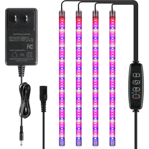 Ipower 60W Full Spectrum LED Plant Grow Light Strips for Indoor Plants with Auto ON/Off 3/9/12H Tim GLLEDXSTRIPSMIX60T - main