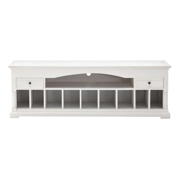 Homeroots 71in White Solid Console Table With Shelves And Drawers 397653 - main