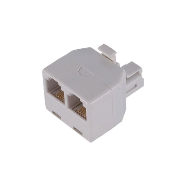 Power Gear Telephone Duplex Adapter, RJ14, RJ11, White, 76191 76191 - main