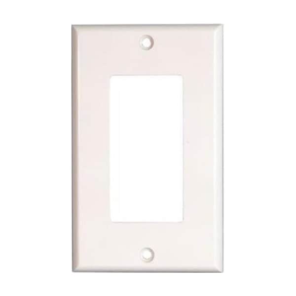 Cable Wholesale 1 Hole Decora Wall Plate Single Gang, White 302-1-W - main