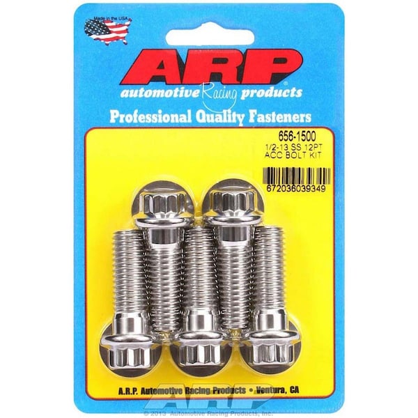 Arp 656-1500 0.5-13 x 1.5 in. 12 Point Stainless Steel Bolt Kit, 5 Piece ARP656-1500 - main