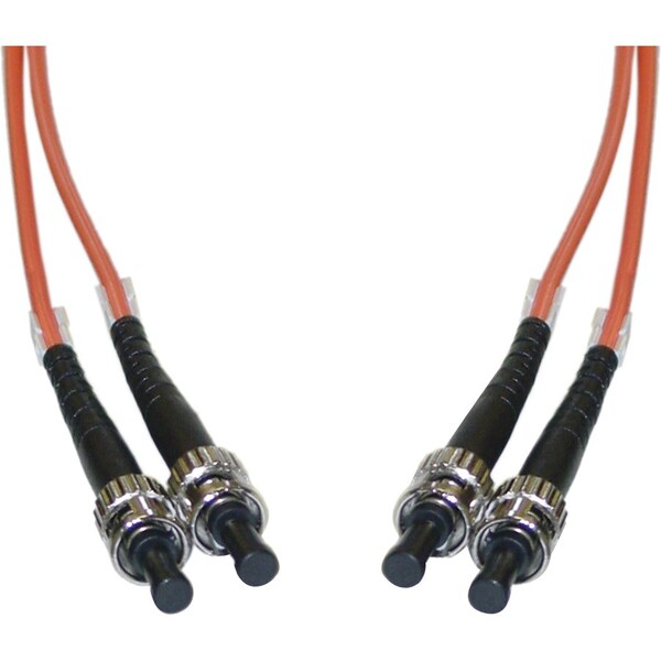 Cable Wholesale ST/UPC OM1 Duplex 2.0mm Fiber Optic Patch Cord, OFNR, Multimode 62.5/125, Orange Jacket, STST-11103 - main