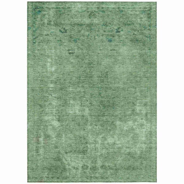 Homeroots 8' X 10' Sage And Mint Green Abstract Washable Indoor Outdoor Area Rug 615509 - main