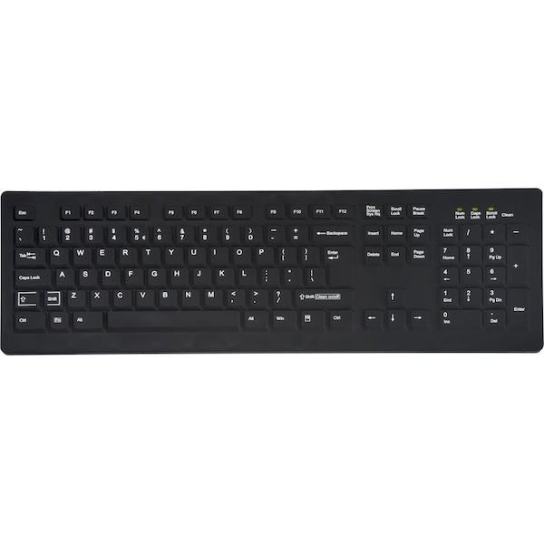 Tg3 Electronics Cleanable Sealed White Keyboard; 104 Key w/stands Hospital Grade KBA-CK104S-WNUN-US - main