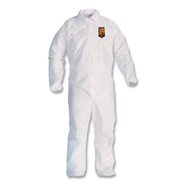 Kleenguard A40 Coveralls, Open Wrists and Ankles, Medium, White, 25PK KCC44312 - main