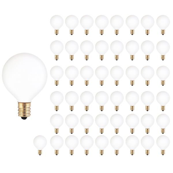 Bulbrite 25w Dimmable White G12 Incandescent Light Bulbs Candelabra (E12) Base, 2700K Warm White Light, 50PK 861952 - main