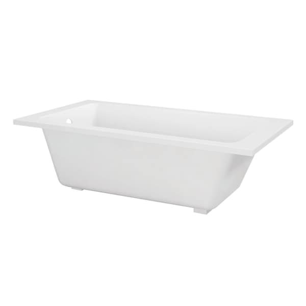 Kingston Brass 60" Acrylic Rectangular Drop-In Tub with Anti-Skid Surface, Glossy White VTPN603219T - main